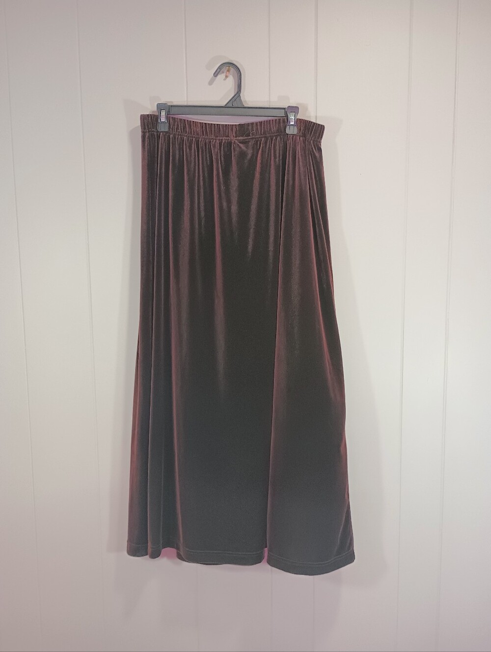 Bentley Women's Velvet Elastic-Waist Brown Maxi Skirt - Picture 2 of 4